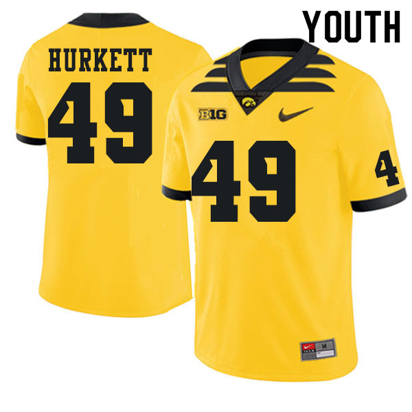 Youth #49 Ethan Hurkett Iowa Hawkeyes College Football Jerseys Sale-Gold
